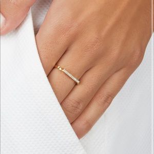 Monica Vinader Signature Ring Rose Gold Pave 5.5